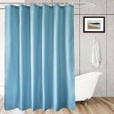 色:ライトブルー サイズ:120×150cm AooHome シャワーカーテン 150cm丈 防カビ 防水 ユニットバス お風呂カーテン 軽量 速乾 ホテル 高級 無地 バス用品 リング付き ライトブルー120x150cm