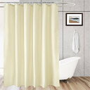 色:ベージュ サイズ:150×150cm AooHome シャワーカーテン 150cm丈 防カビ 防水 ユニットバス お風呂カーテン 軽量 速乾 ポリエステル製 ホテル 高級 無地 白 バス用品 リング付き ベッジュ 150x150