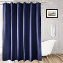 色:ダークブルー サイズ:90×150cm AooHome シャワーカーテン 150cm丈 防カビ 防水 ユニットバス お風呂カーテン 軽量 速乾 ポリエステル製 ホテル 高級 無地 白 バス用品 リング付き ダークブル
