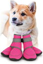 色:ピンク サイズ:S 犬 靴 【ドッグトレーニングアドバイザー監修】〔防水! 脱げにくい 犬の靴 〕 犬靴 犬用靴 犬用 ドッグブーツ 犬のくつ (ピンク・S...