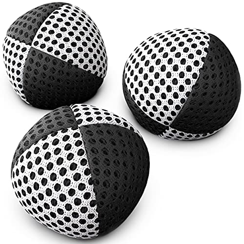 色：黒白 サイズ：110グラム お手玉ジャグリングボール初心者＆プロ向けSpeevers Xballs – 3個入りジャグリングビーンバッグセット – 子供と大人向けジャグリングボール – 14色 - キャリーケ