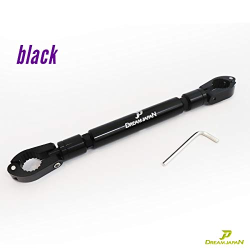 色：ブラック Dream-Japan バイク ハンドルブレース 22π 長さ調整、アクセサリー装着可能/ 全長260mm-300mm/モンキー/エイプ/CB/XJR/ (ブラック)