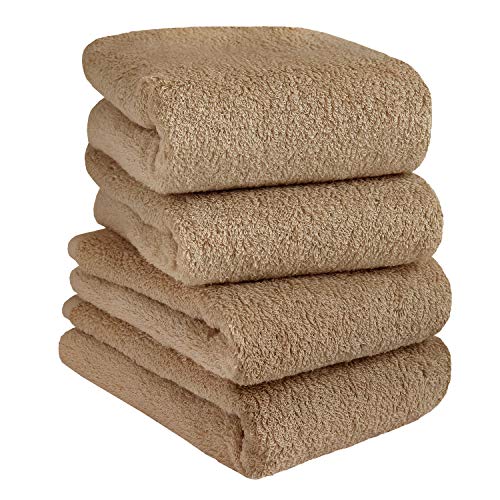 hiorie(ヒオリエ) 日本製 フェイスタオル ホテルスタイルタオル クラッシー 4枚セット シナモンブラウ..