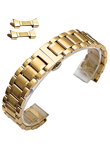 色：ゴールド サイズ：24mm Reinherz 腕時計ベルト 腕時計バンド 替えストラップ 腕時計用 ステンレスベルト 汎用品 Dバックル付き 交換 防水性 金属ベルト プレゼント