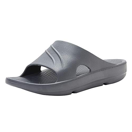 色：ダークグレー サイズ：23.0~24.5 cm [KUROO] スリッパ サンダル リカバリーサンダル 厚底 男女兼用