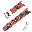色:カモフラージュレッド カシオ用 GST-W300 / GST-S300 / GST-W310 / GST-W330 / GST-W100用 バンド 交換バン...