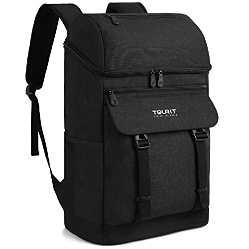 色：ブラック [トウリト] TOURIT 保冷リュック 保冷バッグ スポーツリュック 撥水 多機能リュックサック おしゃれ 男子 女子 バックパック 買い物 旅行 ピクニック バーベキュー BBQ アウトドのサムネイル