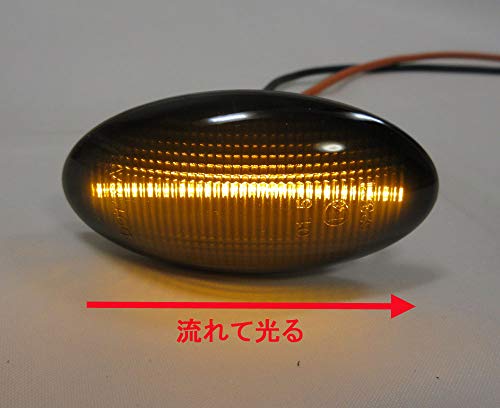 MAZDA マツダ デミオ DY DE MPV LW後期 LY ベリーサ DC プレマシー CR アクセラ BK BL アテンザ GY GG スモーク仕様 ファイバーLED 流れて光る シーケンシャル フロントサイドマーカー ウインカー