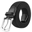 色:ブラック サイズ:XL-腰の長さ 100cm-110cm (全長125cm) JUKMO ゴルフ ベルト メンズ カジュアル 弾性編みベルト メッシュベルト...