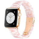 色：ピンクの花 サイズ：42mm/44mm/45mm Daturus Apple Watch 樹脂ベルト ステンレス留め金 互換Apple Watch series7/6/SE/5/4/3/2/1 サイズ42mm/44mm/45mm アップルウォッチ ベルト ファッション/カジュアルスタイ