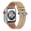 サイズ:42mm 44mm 45mm 色:キャメル+シルバー バックル WFEAGL コンパチブル Apple Watch バンド,は本革レザーを使い、iWatch SE,Series 7/6/5/4/3/2/1、Sport、Edition向けのバンド交換ストラップです(2)