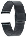 色:ブラック サイズ:19mm Reinherz 腕時計用ベルト 時計バンド 光沢 防水 ステンレス鋼 スライド式 バックル クラシック ミラネーゼ メッシュ ベルトメタル ブレス バンド ワンタッチ バネ棒