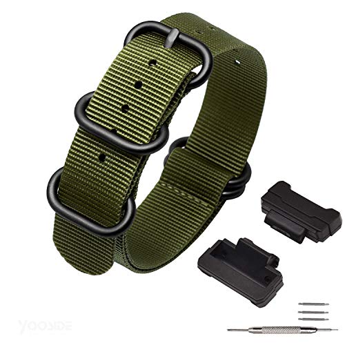 色：グリーン（ブラックバックル） NATO ナイロン時計バンド 時計ベルト For Casio G-Shock GW-5000 50..