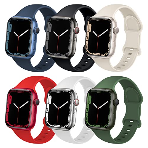 6本セット サイズ：41mm/40mm/38mm series7/6/5/4/3/2/1/S DYKEISS アップルウォッチ バンド コンパチブル apple watch バンド スポーツストラップ 交換ベルト 柔らかいシリコン素材 耐衝撃 防汗