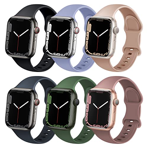 6本セット サイズ 38mm/40mm/41mm series7/6/5/4/3/2/1/S DYKEISS アップルウォッチ バンド コンパチブル apple watch バンド スポーツ ストラップ 交換ベルト 防汗 柔らかいシリコン素材 耐衝撃