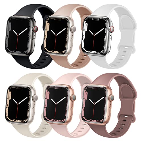 6本セット サイズ：38mm/40mm/41mm series7/6/5/4/3/2/1/S DYKEISS アップルウォッチ バンド コンパチブル apple watch バンド スポーツストラップ 交換ベルト 柔らかいシリコン素材 耐衝撃 防汗