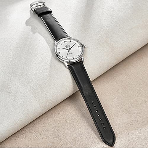 腕回り 140mm-175mm 色：ブラック サイズ：19mm Nywing 時計ベルトDバックル Smart watchバンド 時計バンド 本革ベルト スマートウォッチベルト Release Watch Band 腕時計ベルト