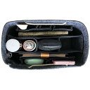 色:グレー サイズ:S(横22cm 縦14cm 幅11cm) APSOONSELL バッグインバッグ フェルト 小さめ 化粧ポーチ付き bag in bag o...