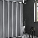 色:グレー サイズ:120×150cm AooHome シャワーカーテン 120 x 150cm 目隠し 遮像 防カビ 防水 風呂カーテン 軽量 速乾 リング付き 無地 グレー