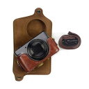 色:コーヒー kinokoo PowerShot SX720 HS / SX730 / SX740 用カメラケース PUレザー 全面保護型 三脚穴付き ショルダーストラップ付き(コーヒー)(2)