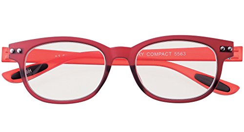 色：レッド サイズ：度数+1.50 メイガン おしゃれ 老眼鏡 ブルーライトカット レッド 度数*1.50 (colorfulook 軽量 形状記憶 フレーム) 5563-15