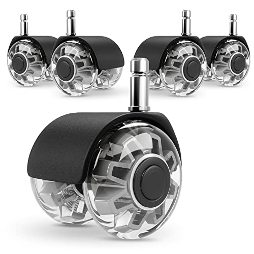 Omyoffice プラグインチェアキャスター クリア椅子 キャスター 交換 - 11MM X 22MM 5個セットウレタン..
