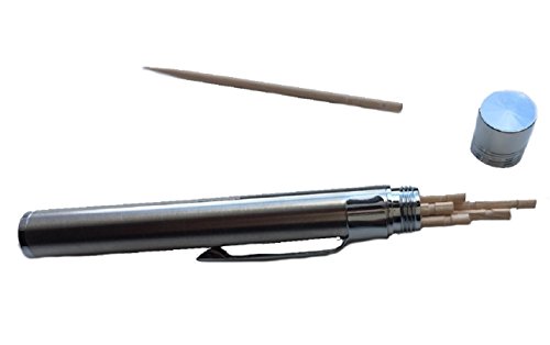 Monshop つまようじ入れ おしゃれ 爪楊枝入れ 携帯 ペン型 ピルケース ポータブル 爪楊枝 ケース 薬入り 軽量便利 耐湿防圧 小物入れ ケース 爪楊枝入れ 携帯 ケース ペン型