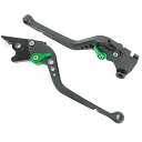 色:黒/部品緑 K129黒(緑) カワサキ ブレーキ クラッチロングレバー 6段階調整 Ninja250 Ninja400 Z250 Z400 ベルシス-X250 等に適合(2)