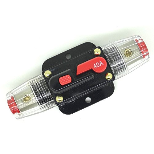 zmart DC12V 40A サーキットブレーカー 8ゲージ 車 トラック オーディオ リセット可能 ヒューズ アンプ 過負荷保護 ヒューズホルダー
