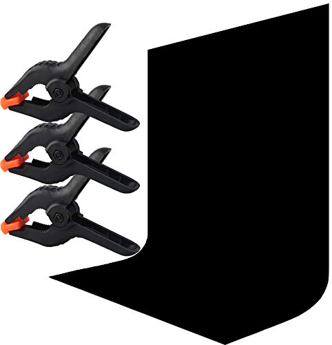 色：ブラック AORO 背景布 黒 布 撮影 背景シート プロ 不透明 反射面と無反射面があり 強力クリップ3..