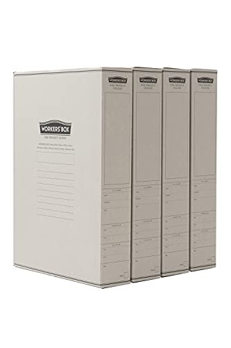 サイズ:WIDE ハイモジモジ ワーカーズボックス 紙製A4サイズ書類収納箱 WIDE 4冊