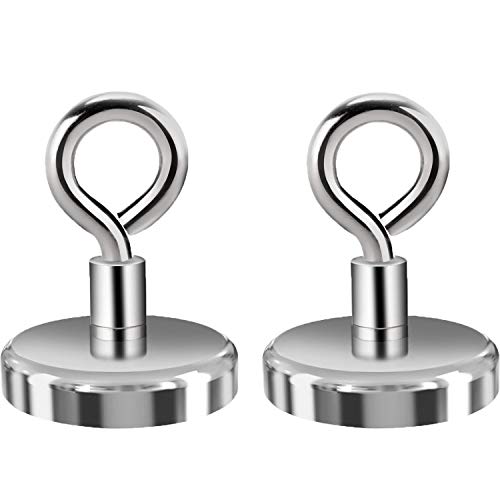 色：2個入 超強力 磁石 フック Cosego マグネットフック で釣磁石 耐荷重 167LBS 75 KG 直径 48MM 金属..