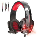 色:レッド PHOINIKAS ゲーミングヘッドセット ps4ヘッドセット ps5ゲーミングヘッドホン 有線 高精度マイク付き 有線 スイッチ ヘッドフォン 重...