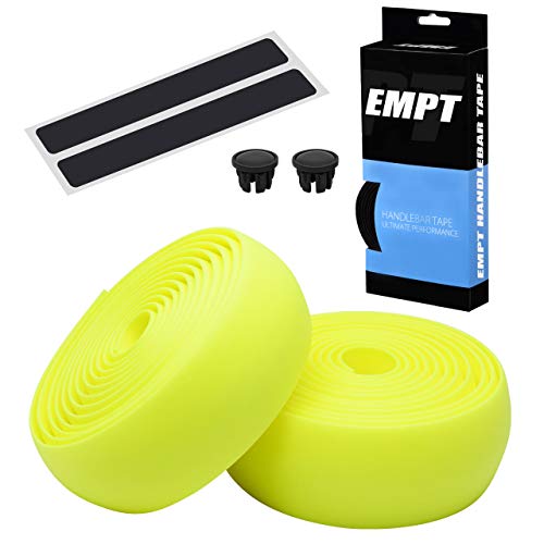 EMPT(イーエムピーティー) EVA ロード用 バーテープ ES-JHT020 クッション EVA製バーテープ ロード ピスト ドロップハンドルバーテープ ※エンドキャップ、エンドテープ付属 (ハイグリップ黄(イ