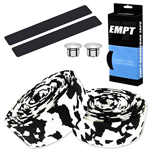 EMPT(イーエムピーティー) EVA ロード用 バーテープ ES-JHT020 クッション EVA製バーテープ ロード ピスト ドロップハンドルバーテープ ※エンドキャップ、エンドテープ付属 (迷彩白黒(ホワイト