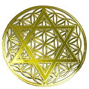 サイズ:2.4cm(4枚) RELIGHT フラワーオブライフ 六芒星 ステッカー シール セット 金属製 神聖幾何学 オルゴナイト デコ素材 金色 2.4cm...
