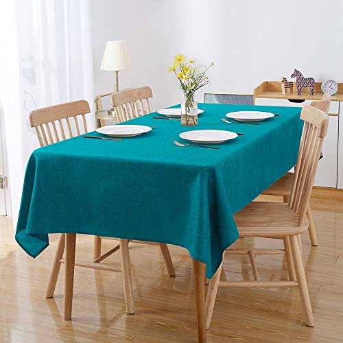 色：ブルー超厚い サイズ：140*240cm BALCONY & FALCONテーブルクロス 撥水北欧 おしゃれ 無地 高密度 ..