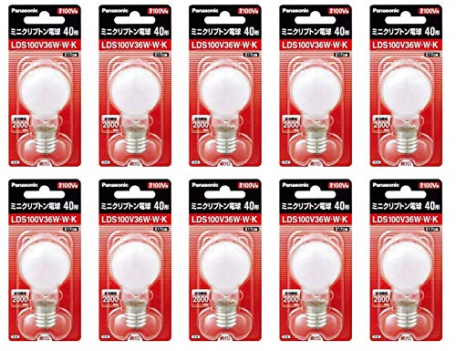 まとめ PANASONIC ミニクリプトン電球40W形ホワイト LDS100V36WWK *10セット ds-2099394