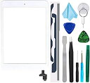 色:ホワイト サイズ:iPad Mini 初代/第2世代に対応 iPad Mini 1&2 A1432 A1489デジタイザー修理キット用タッチスクリーンデジタイザー交換用icチップ*ホームボタン*ツール*プリインストールされ