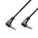 色:ブラック サイズ:0.3m φ3.5mm ステレオミニプラグケーブル 30cm(L型/L字プラグ オス-オス) オーディオケーブル 0.3m C-082