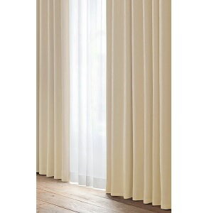 Rakuten - 遮光＋レースカーテン ブリンク ベージュ ユニベール 遮光 遮熱 UVカット インテリア・寝具 カーテン