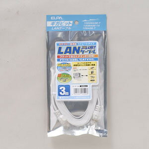 ELPA CAT6フラット3M LAN-FT1030(W) ホワイト フラット LANケーブル 電化製品 電話機・ドアホン