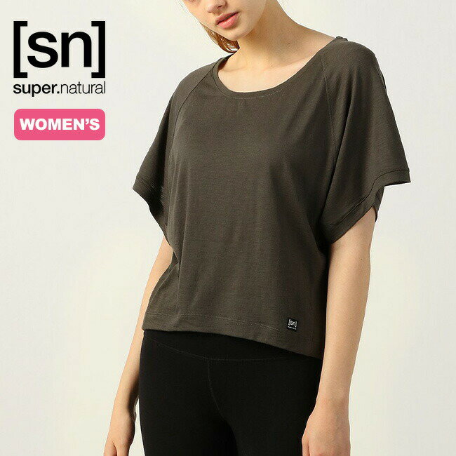 スーパーナチュラル ペイトTee super.natural W MOTION PEYTO TEE レディース SNW006610 トップス ドルマン Tシャツ カットソー プルオーバー ワークアウト トレーニング ヨガウェア キャンプ アウトドア