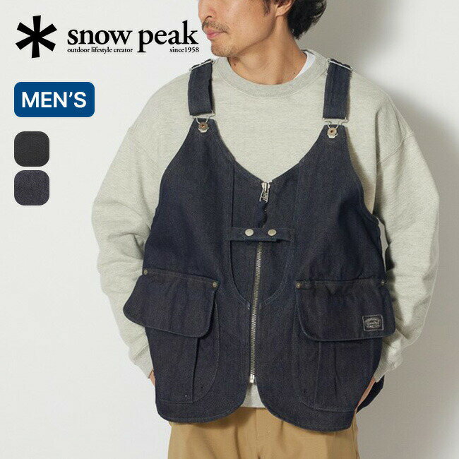 【SALE 20%OFF】スノーピーク タキビデニムベスト snow peak apparel TAKBI Denim Vest メンズ JK-23AU107 デニム チョッキ 重ね着 アウター トップス 焚き火 難燃性 焚火 アパレル キャンプ アウトドア 【正規品】