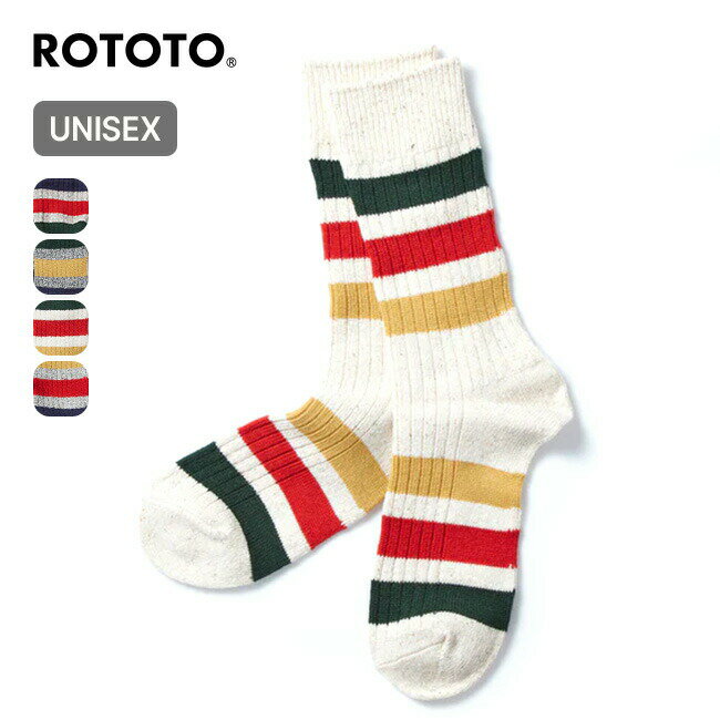 rototo 靴下 メンズ ロトト パークストライプクルーソックス ROTOTO PARK STRIPE CREW SOCKS ユニセックス メンズ レディース R1501 靴下 くつ下 日本製 アウトドア キャンプ 【正規品】