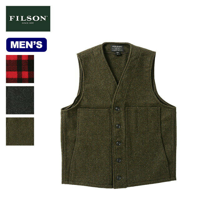 フィルソン マッキノーウールベスト FILSON MACKINAW WOOL VEST メンズ 8047-45-70000 アウター 羽織り トップス ジャケット レイヤード 重ね着 防寒 おしゃれ キャンプ アウトドア 【正規品】