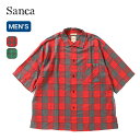 サンカ レーヨントップチェックミニオープン Sanca RAYON CHECK MINI OPEN メンズ S23SSH06 チェックシャツ ポケット アウトドア キャンプ 