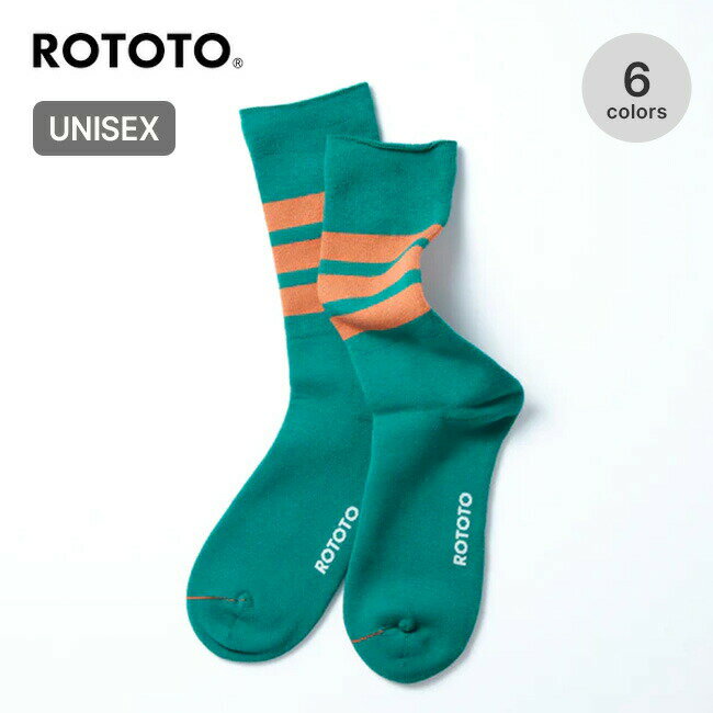 ロトト ファインパイルストライプドクルーソックス ROTOTO FINE PILE STRIPED CREW SOCKS ユニセックス メンズ レディース 靴下 ソックス ポップ カラフル レトロ アウトドア キャンプ 【正規品】