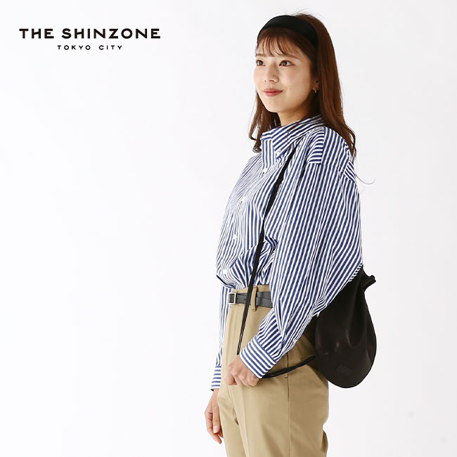  󥾡 ȥ饤ץǥ THE SHINZONE STRIPE DADDY SHIRT ǥ  24SMSBL04 ȥåץ  ȥ饤ץ Ĺµ  ץȥɥ ʡ