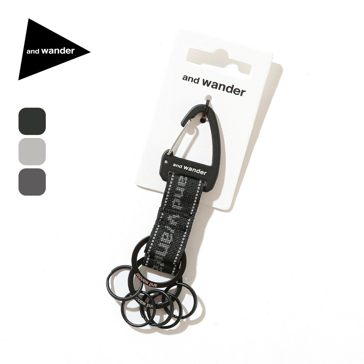 Rakuten - アンドワンダー キーフック and wander key hook 5745987257 キーホルダー カラビナ 鍵 カギ フェス おしゃれ キャンプ アウトドア